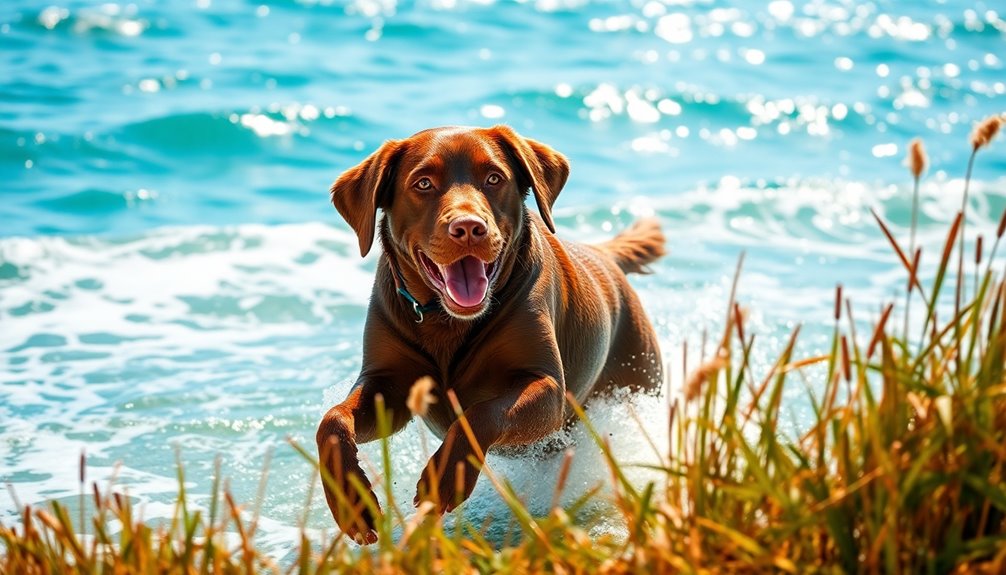 water loving chesapeake bay retriever