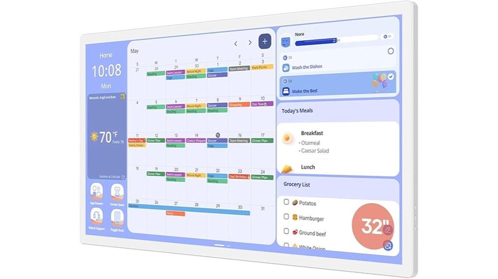 32 inch touchscreen calendar