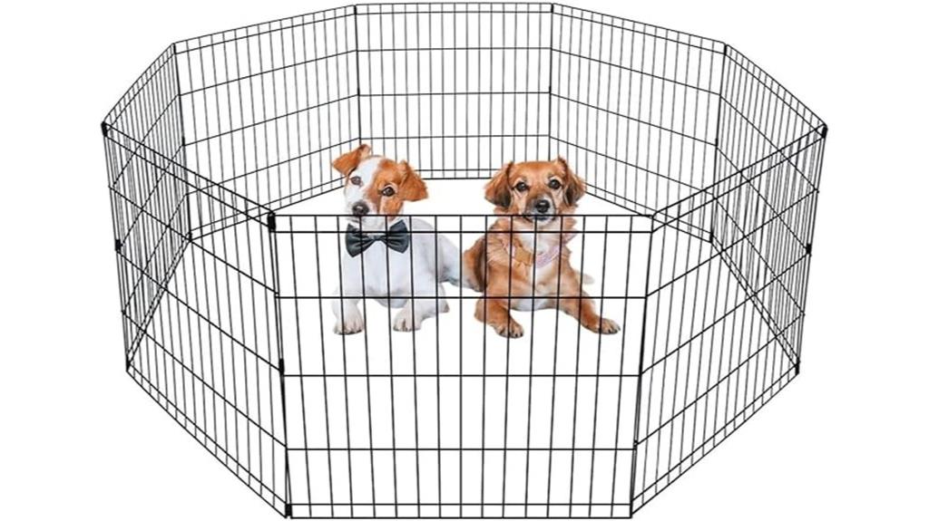 8 panel black metal fence
