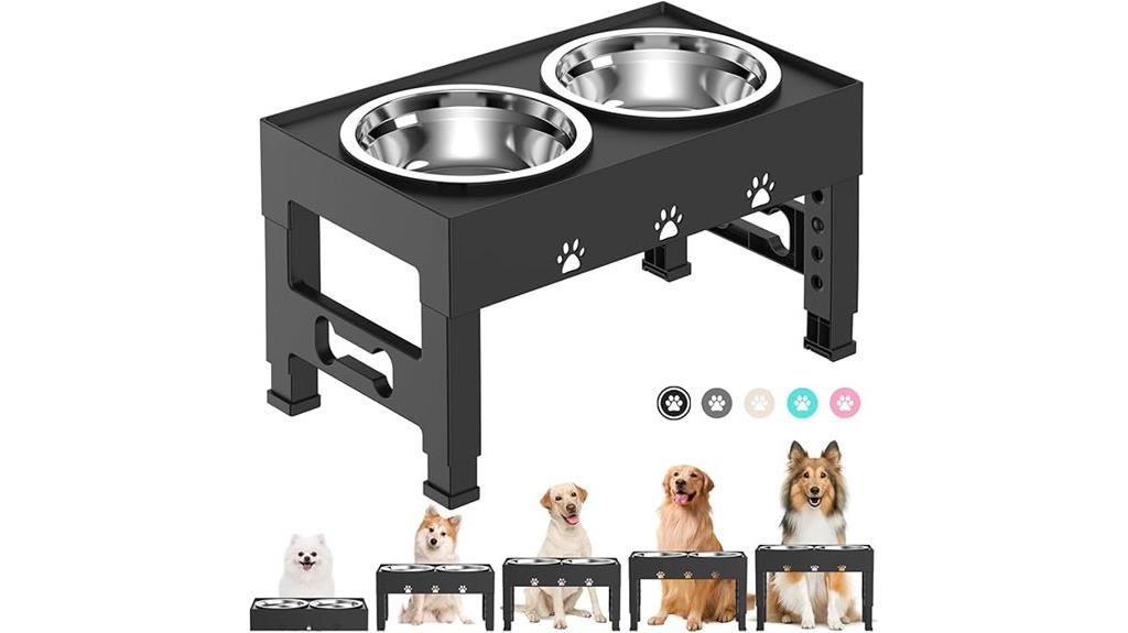 adjustable elevated stainless bowls