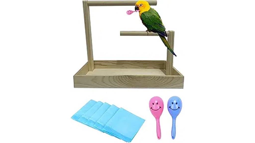 bird training stand with pads