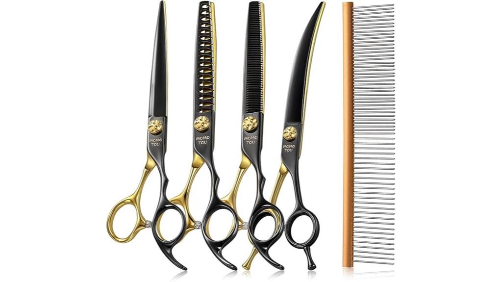 black gold grooming scissors