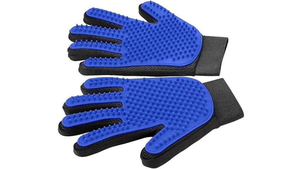 blue pet hair remover gloves