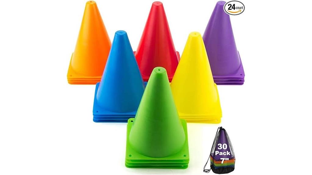 colorful soccer cone set