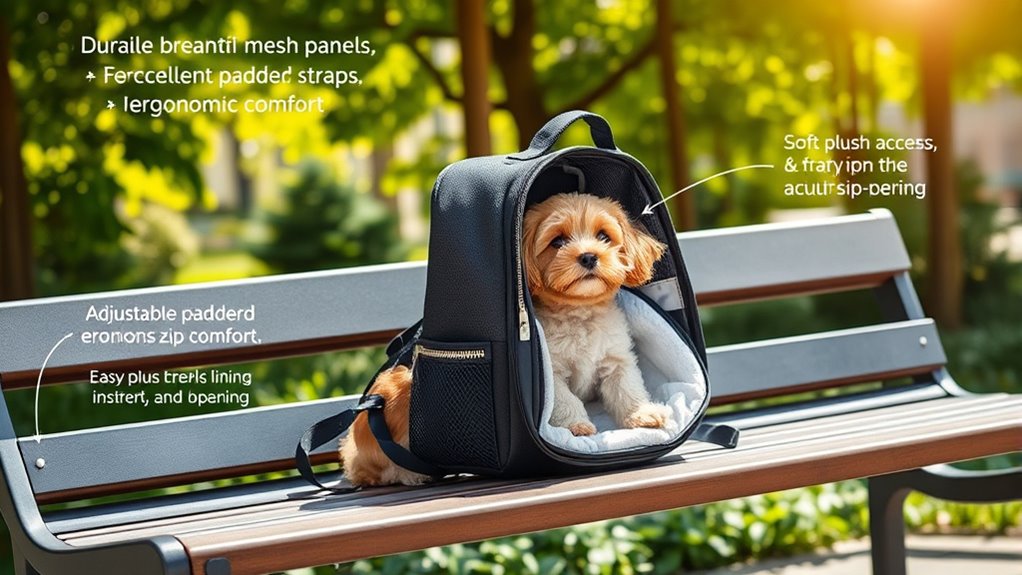 comfortable secure puppy carrier