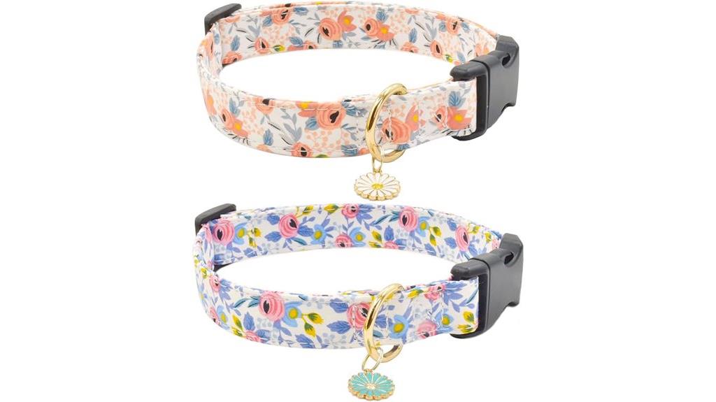 cotton flower dog collars