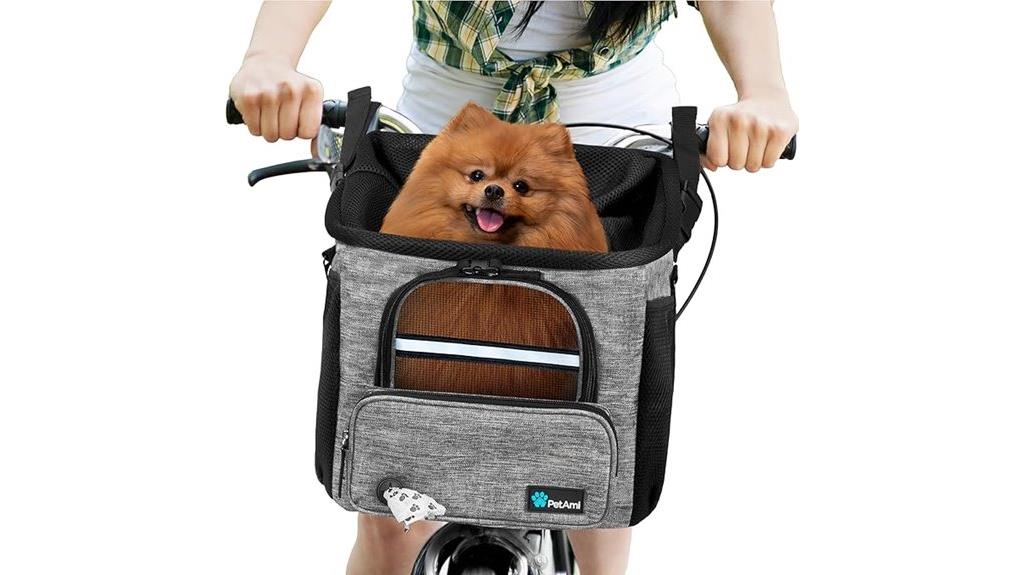 dog bike basket with strap