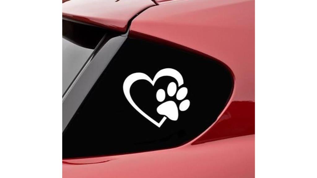 dog paw heart sticker