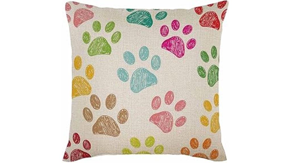 dog paw print cushion