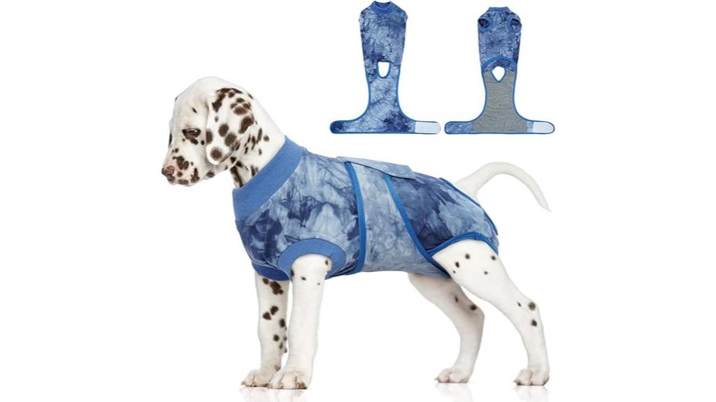 dog recovery suit with collar