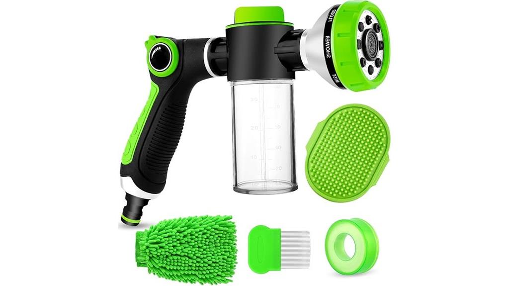 dog shower with dispenser