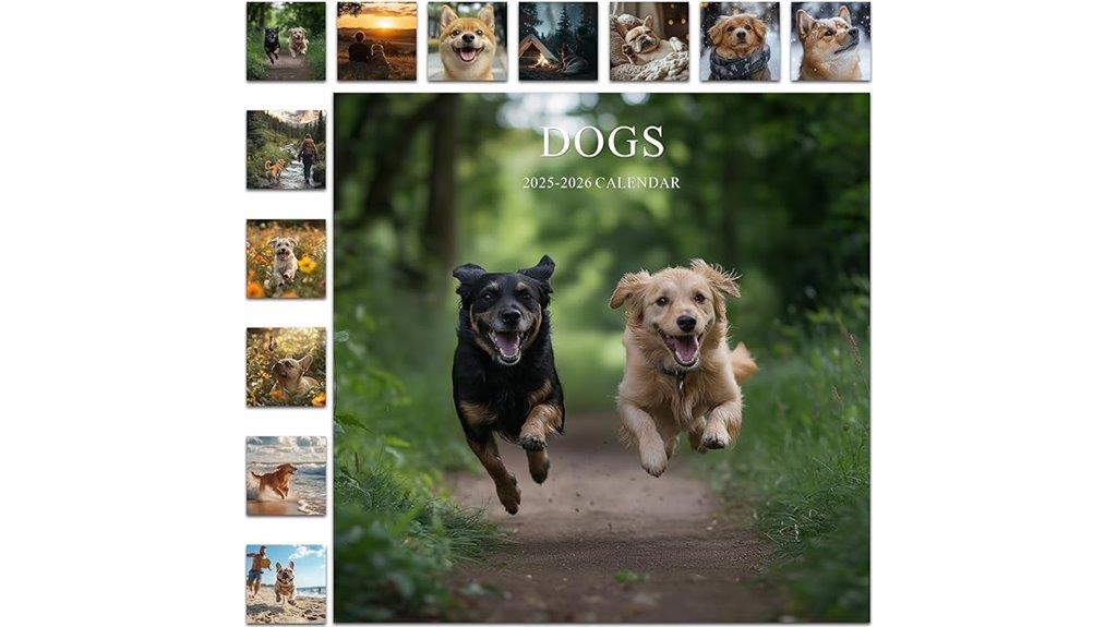 dog themed 2025 2026 calendar