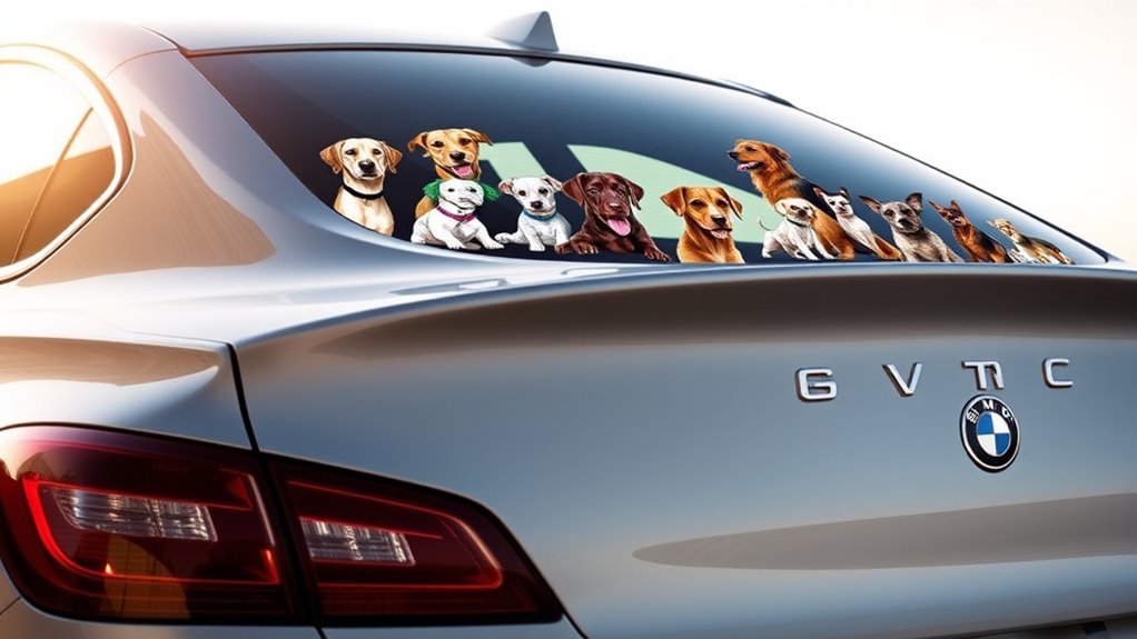 dog themed car decal options
