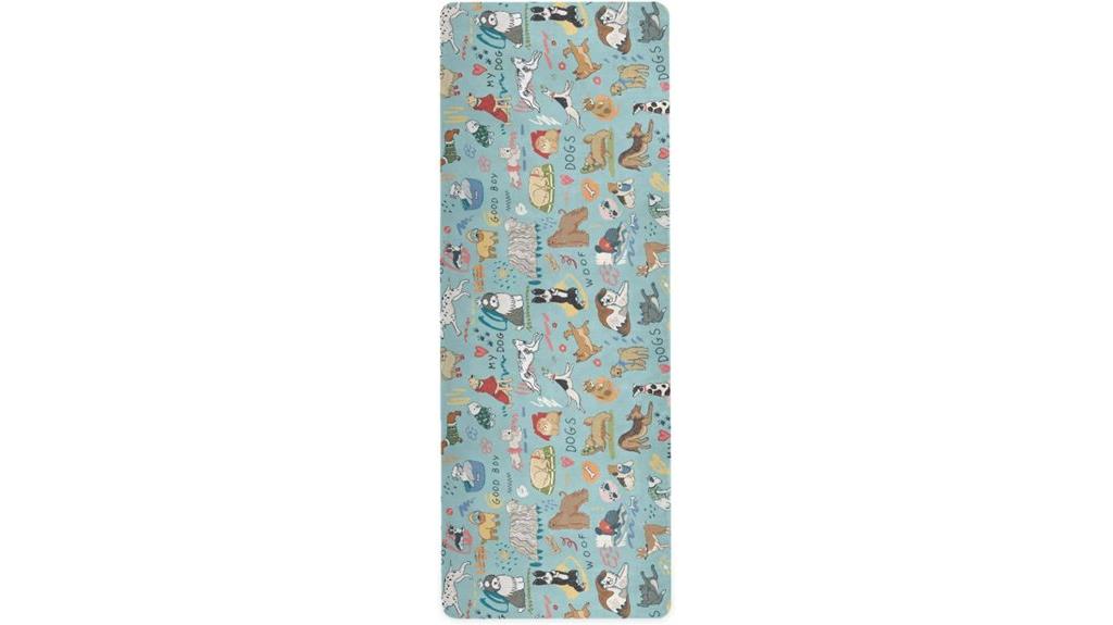 dog themed non slip yoga mat