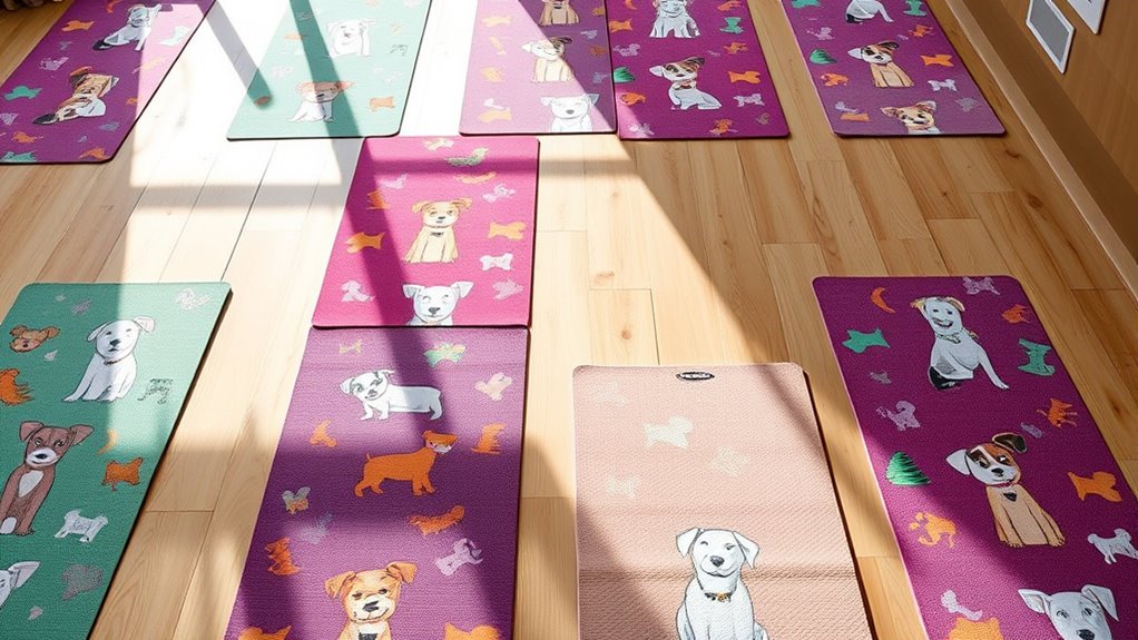 dog themed yoga mat collection