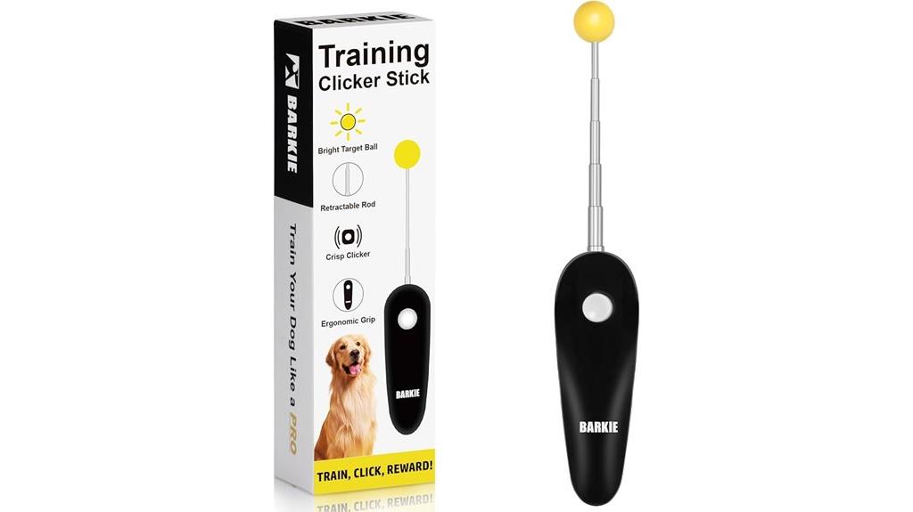 dog training clicker and stick