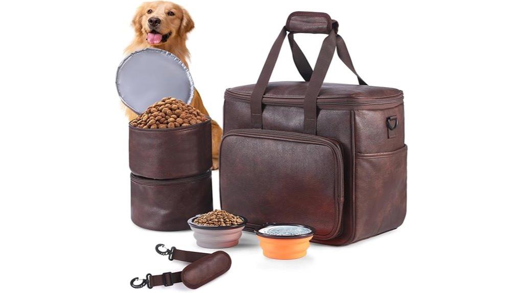 dog travel kit with containers