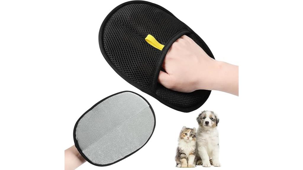 double sided pet grooming glove