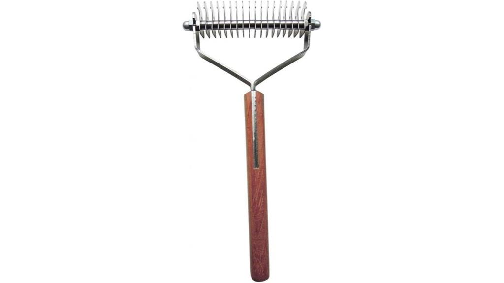 double wide grooming rake