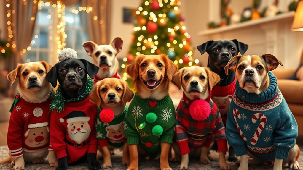 festive dog sweater outfits