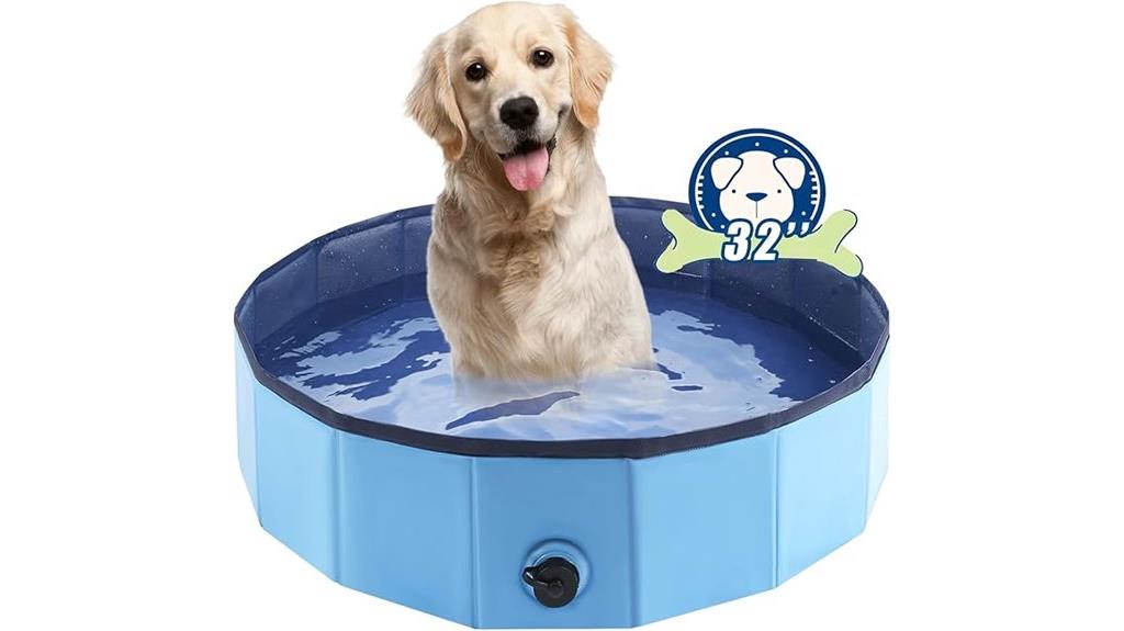 foldable blue dog pool