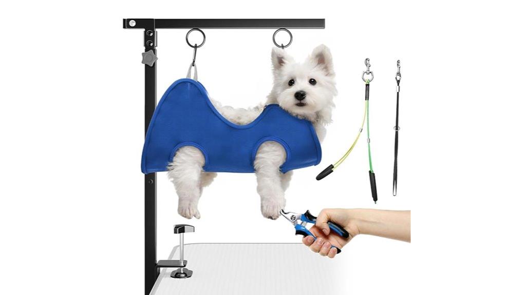 foldable grooming arm clamp
