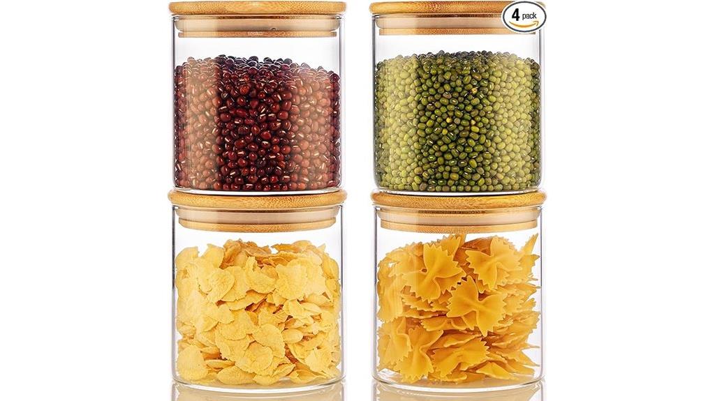 four pack glass jars