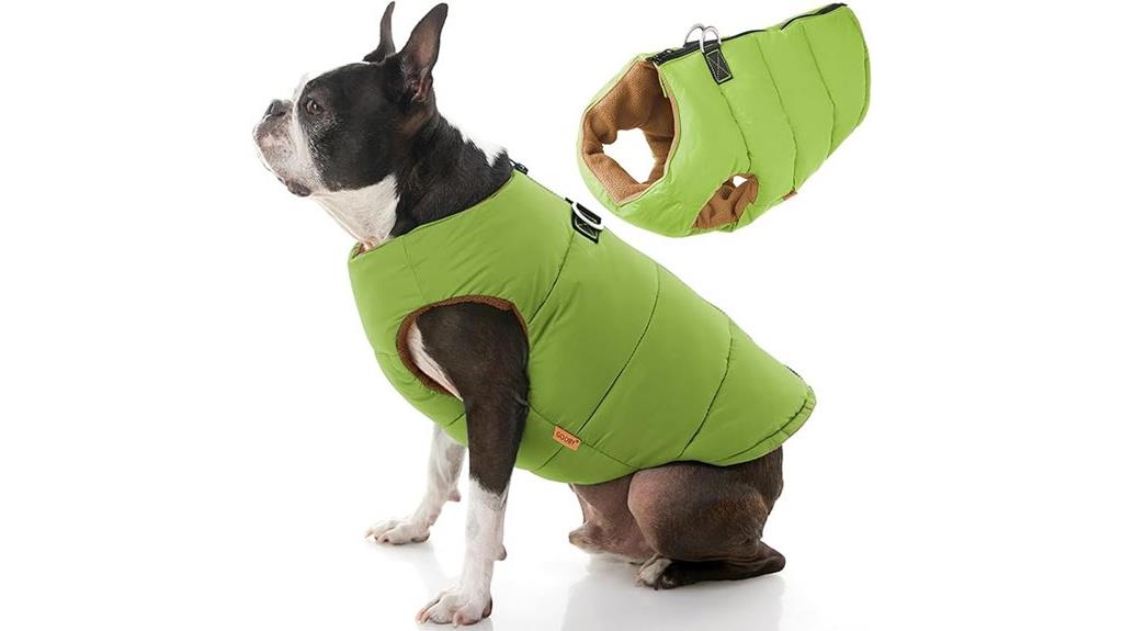 green padded dog vest