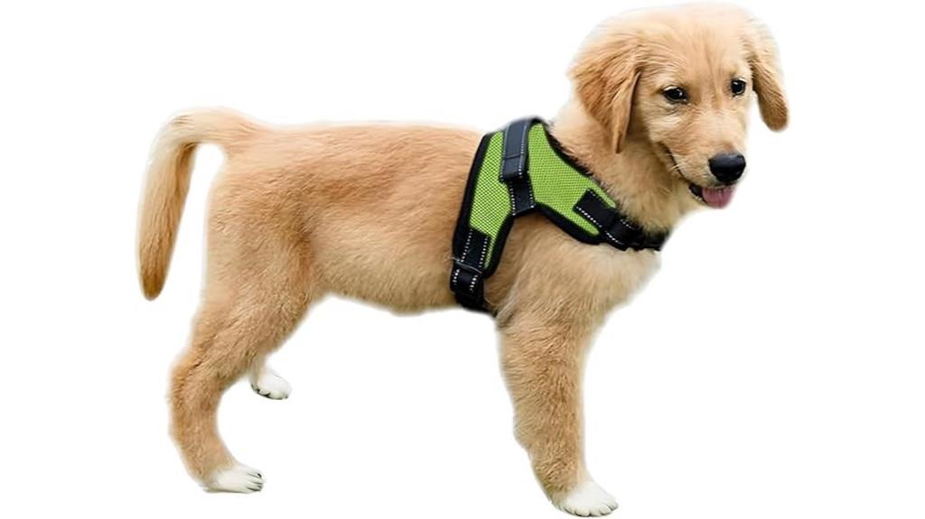 green x small dog harness