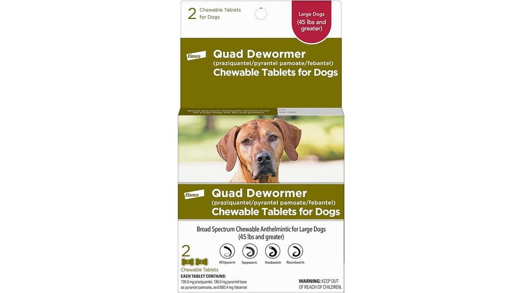 large dog dewormer chewables