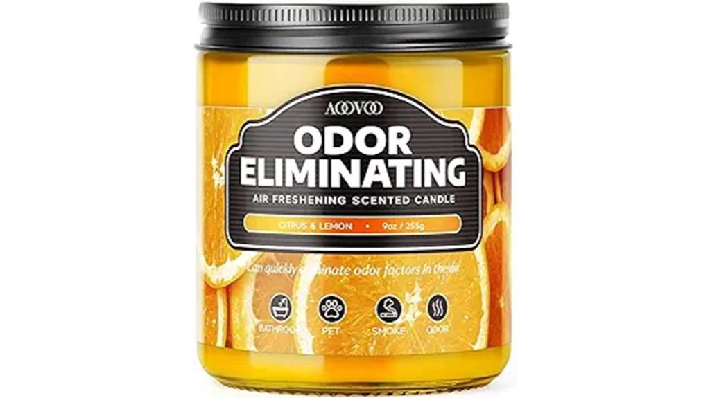 lemon scented odor candle