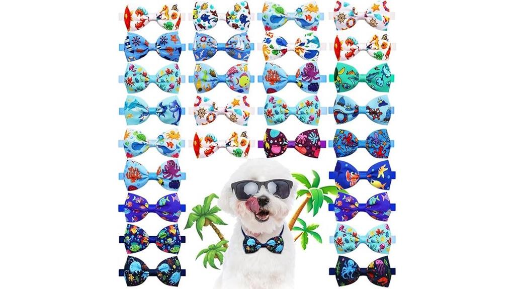 ocean themed dog bow ties