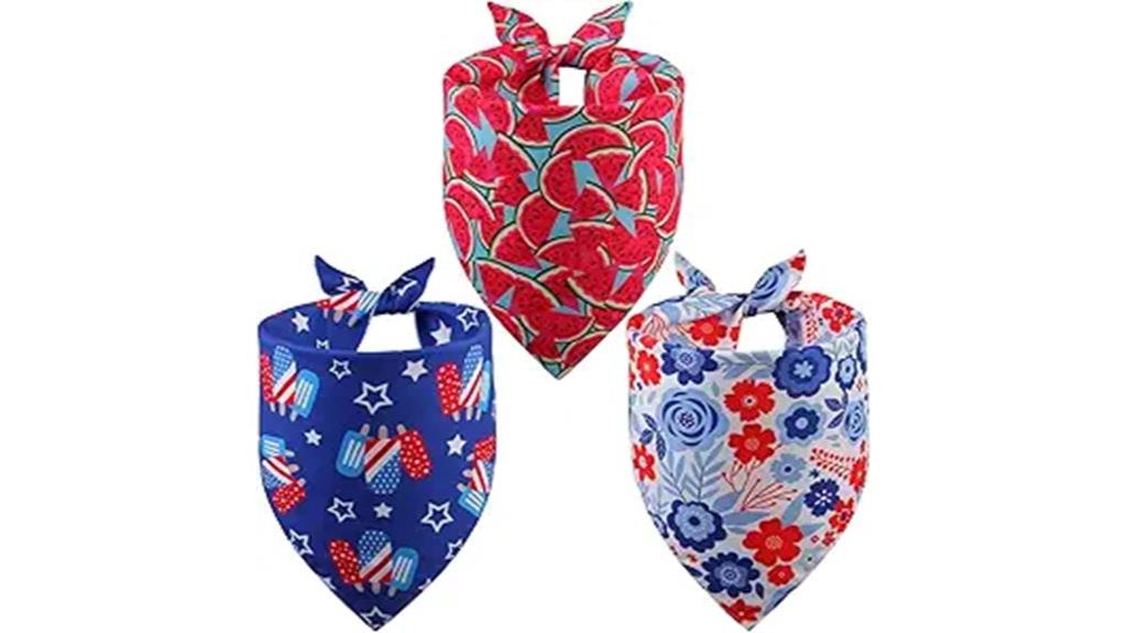patriotic summer dog bandanas