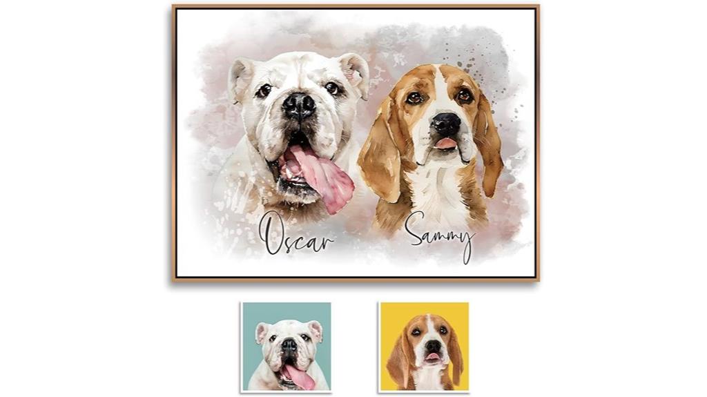 personalized watercolor pet portrait