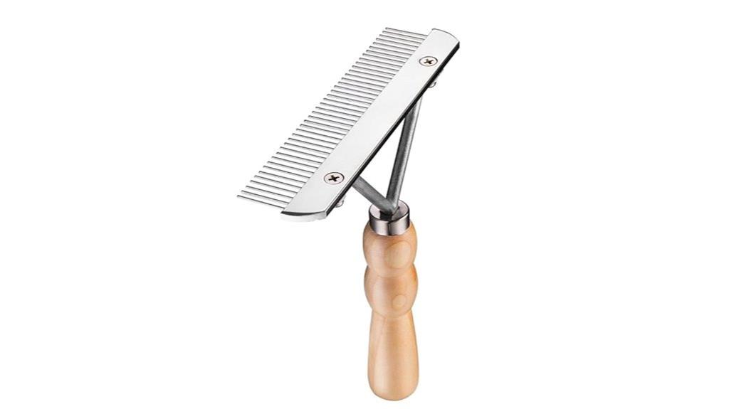 pet grooming rake with wood