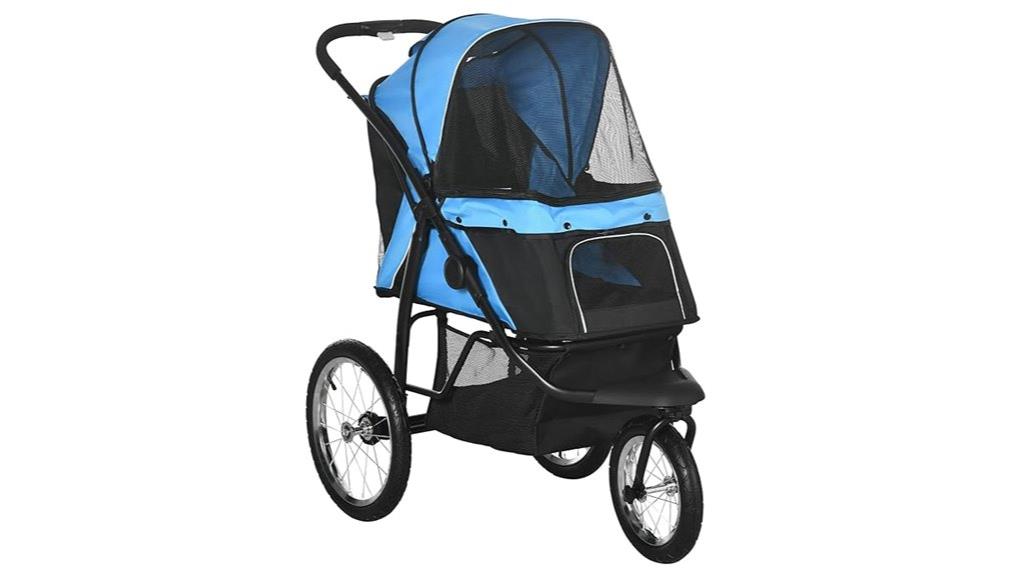 pet stroller with three wheels