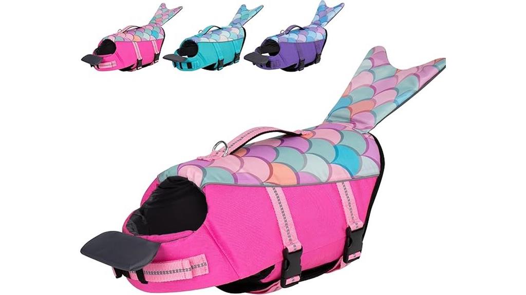 pink mermaid pet life jacket