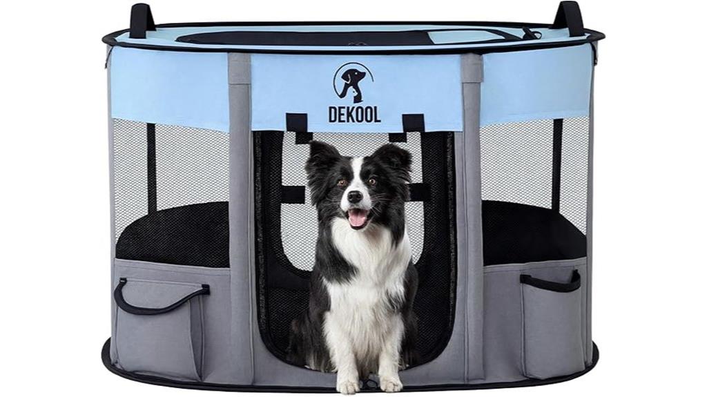 portable blue dog playpen