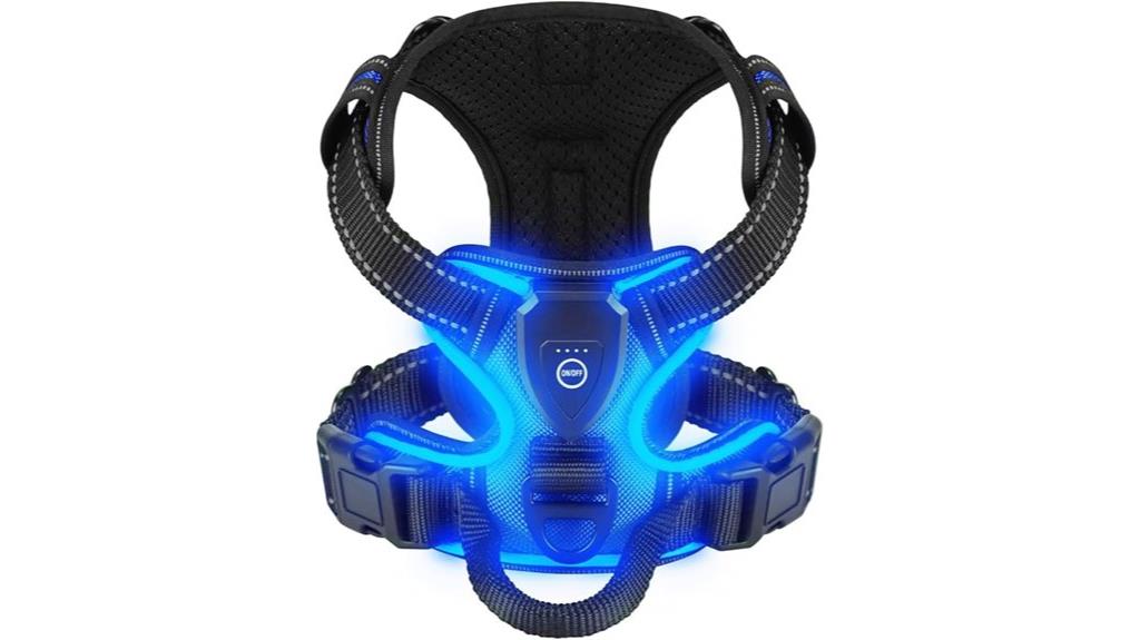rechargeable led dog harness