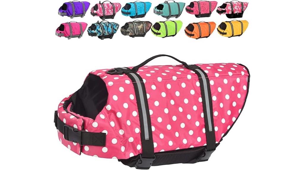 reflective adjustable dog life jacket