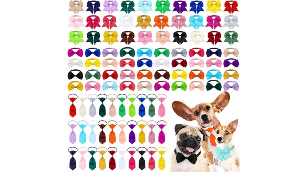 set of 100 dog bow ties