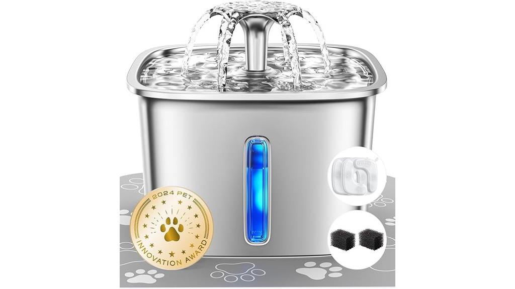 silver stainless steel fountain