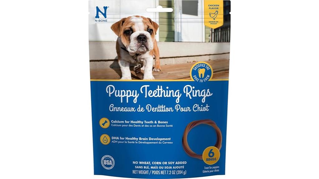 six chicken flavored teething rings