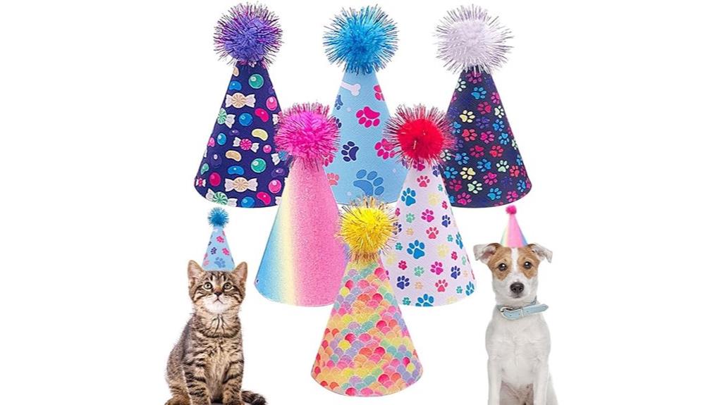 six pet birthday hats
