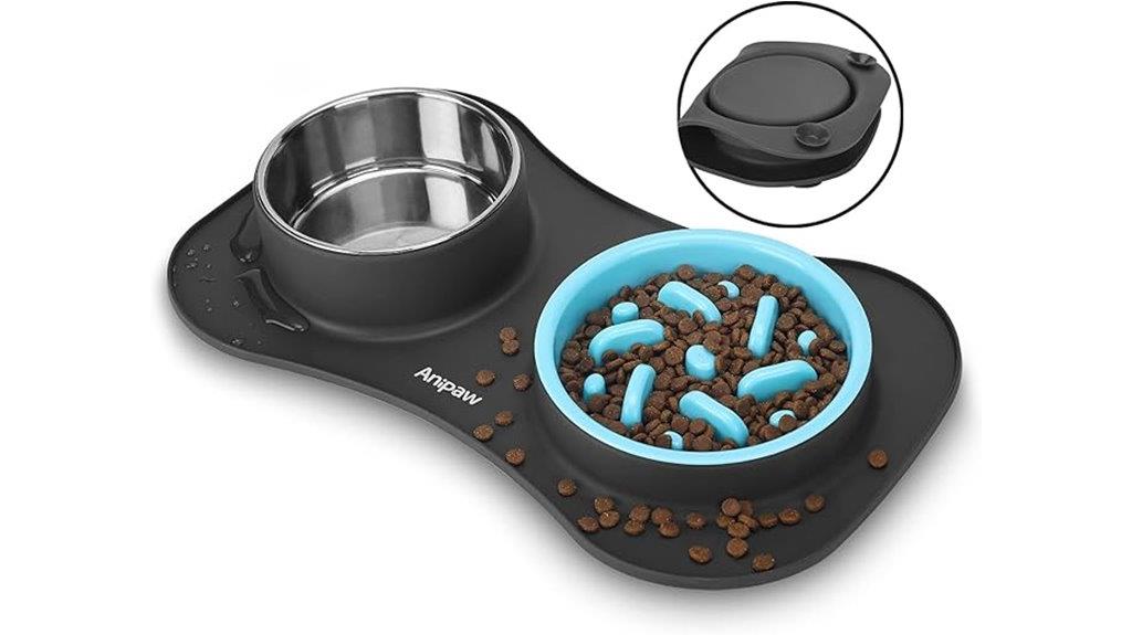 slow feeding bowls with spill proof mat