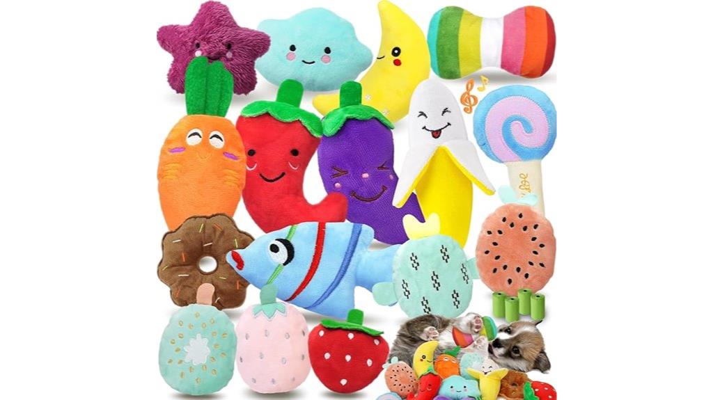 small dog squeaky toy set