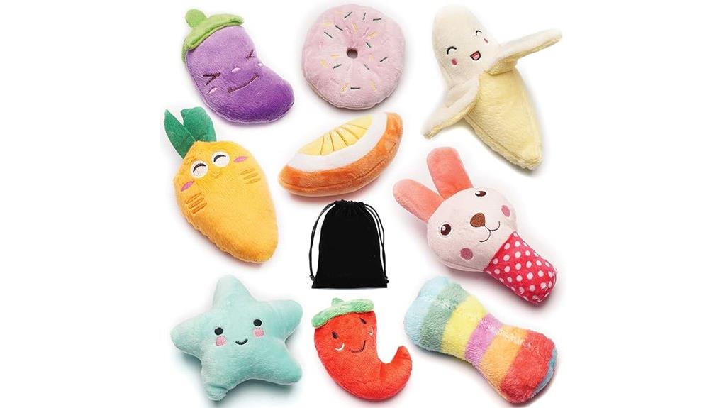 small dog squeaky toy set
