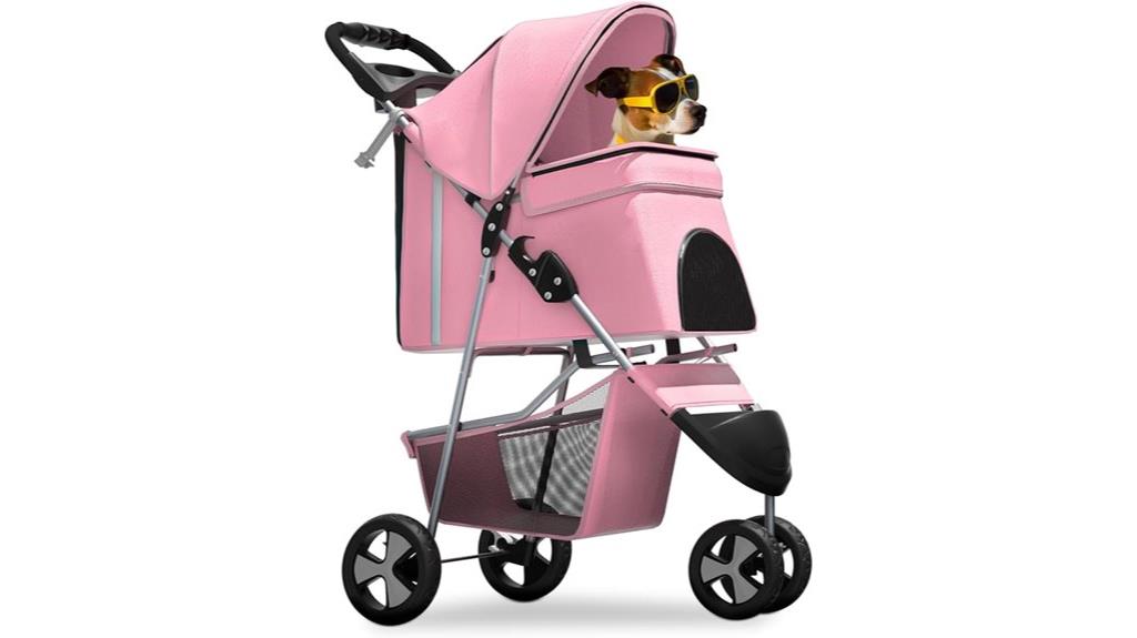 small pet stroller three wheels