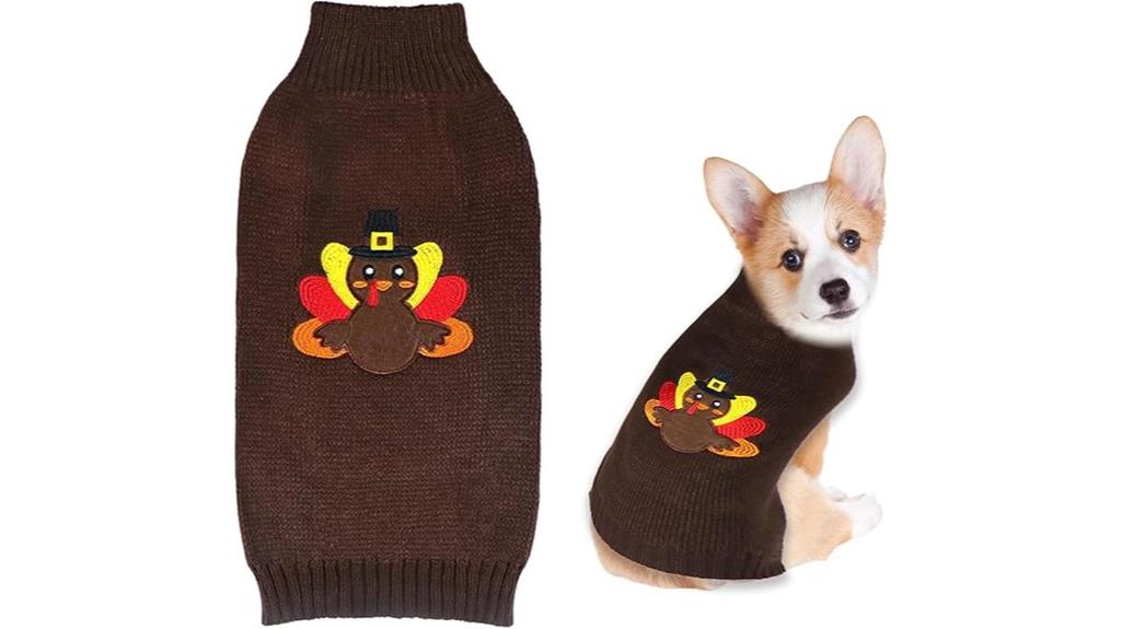 thanksgiving dog sweater sizes