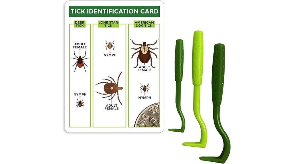 three tick remover tools